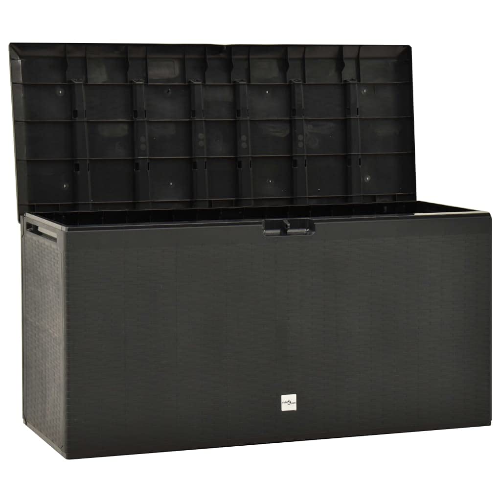 Festnight Auflagenbox Wasserdicht Garten-Aufbewahrungsbox 290 L Anthrazit Gartenschrank Wetterfest Gartenbox Box Outdoor Truhe Balkon Aufbewahrungstruhe Sitzauflagen Box Wasserdicht Polypropylen Garten