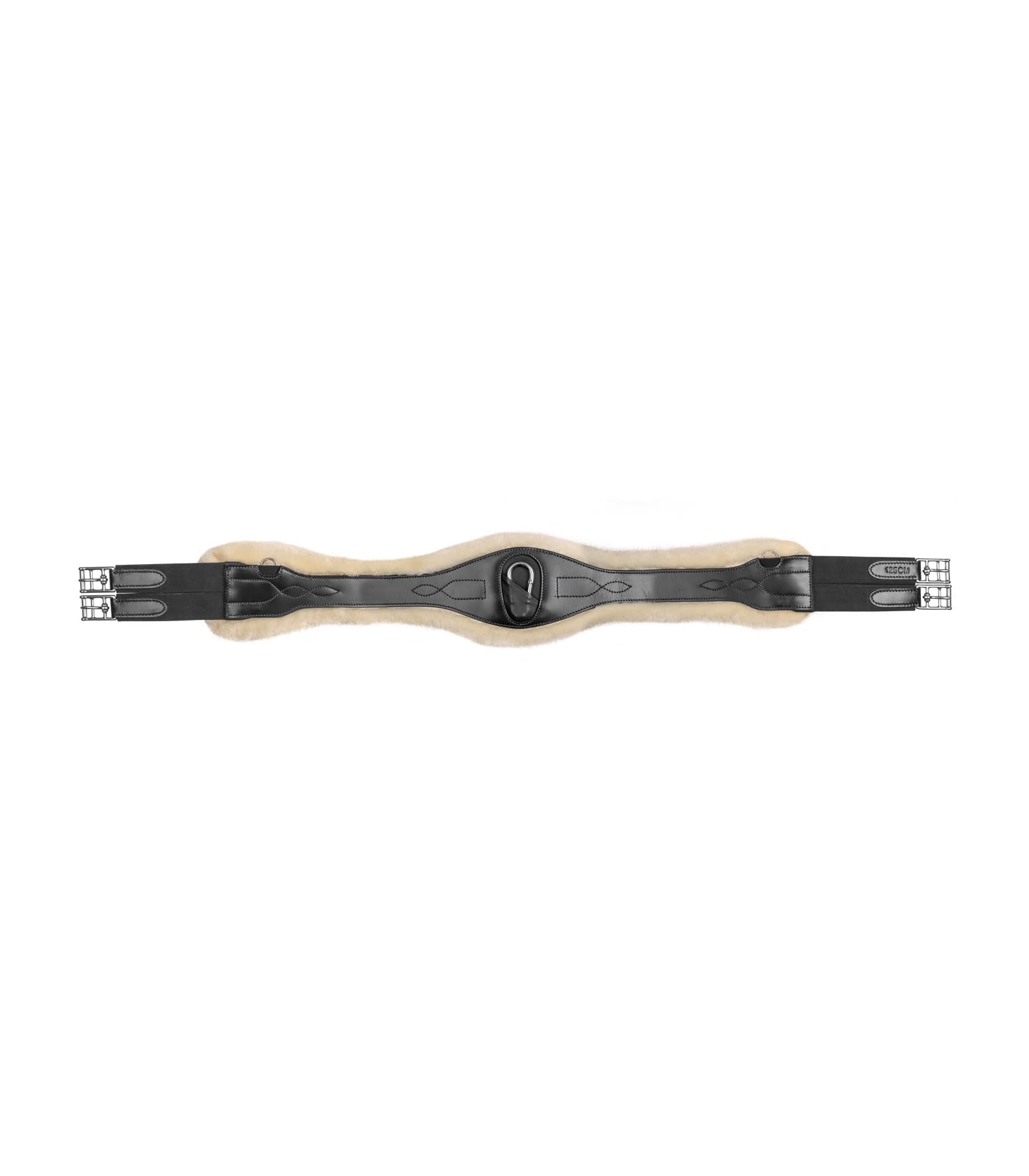 WALDHAUSEN Ledersattelgurt mit ECO Wool, schwarz, 140 cm
