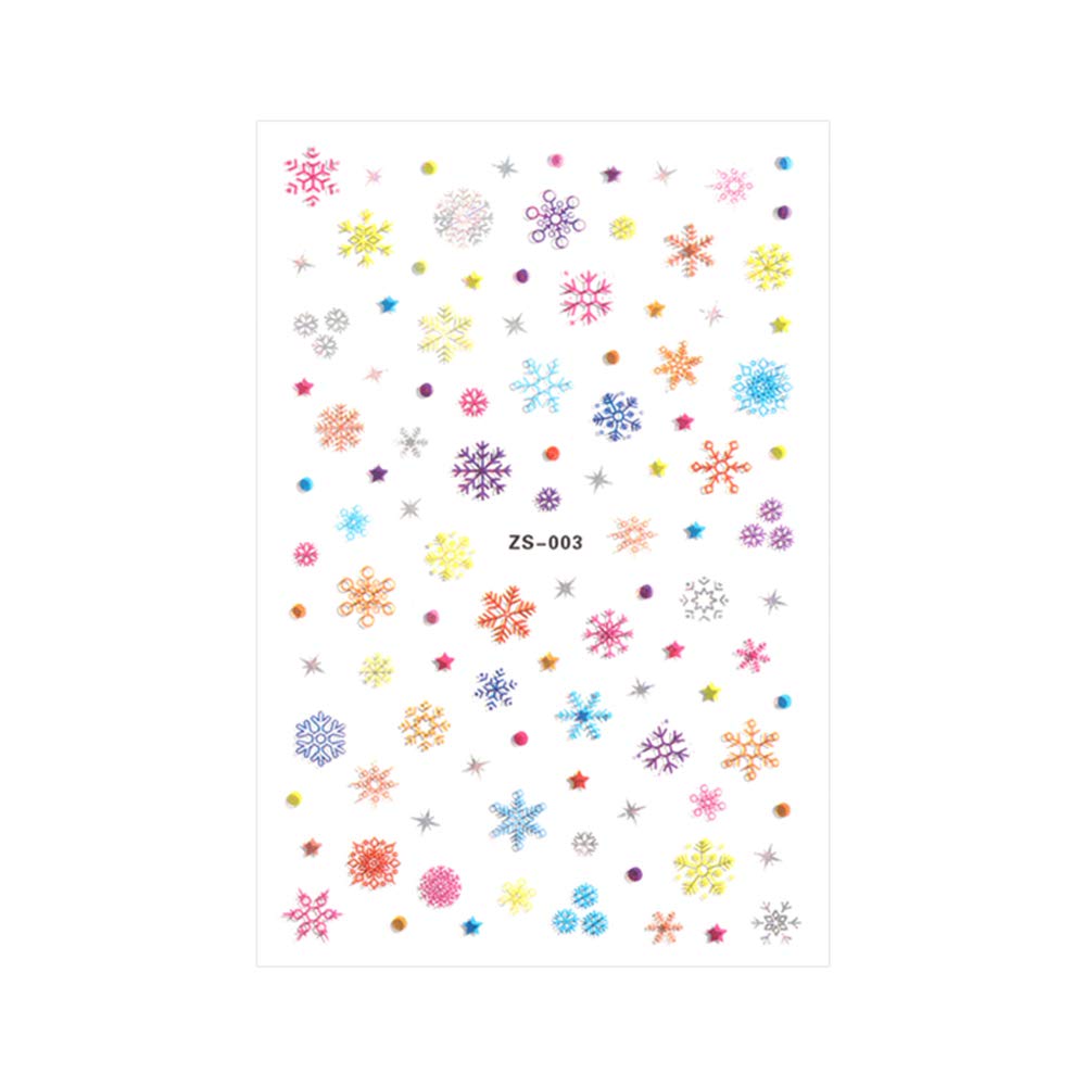 OUNA 1Pcs Nail Stickers for Christmas Self-Adhesive Nail Decals Water Transfer DIY Nail Art Manicure Decorations for Women & Kids
