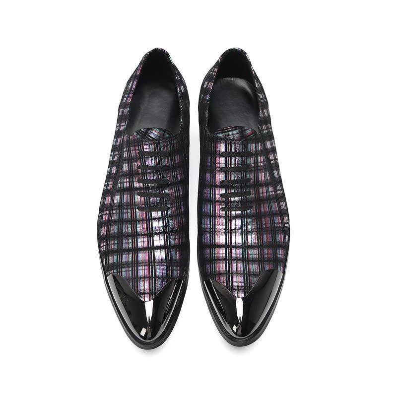 Santimon Mens Loafers Slip On Casual Dress Leather Metal Tip Toe Stripes Walking Shoes Fashion Handmade Party Prom Shoes for Men4