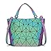 Geometric Luminous Purses and Handbags Holographic Purse Lumikay Bag Reflective Leather Irredescent Tote NO.1