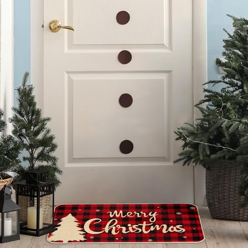 Christmas-Door-Mat-Merry-Christmas-Outdoor-Mat-Non-Slip-Buffalo-Plaid-Christmas-Doormat-Outside-Decorations-Washable-Front-Door-Christmas-Welcome-Mat-for-Indoor-Kitchen-Bathroom-Outdoor-Entrance Christmas Door Mat Merry Christmas Outdoor Mat Non Slip Buffalo Plaid Christmas Doormat Outside Decorations Washable Front Door Christmas Welcome Mat for Indoor Kitchen Bathroom Outdoor Entrance
