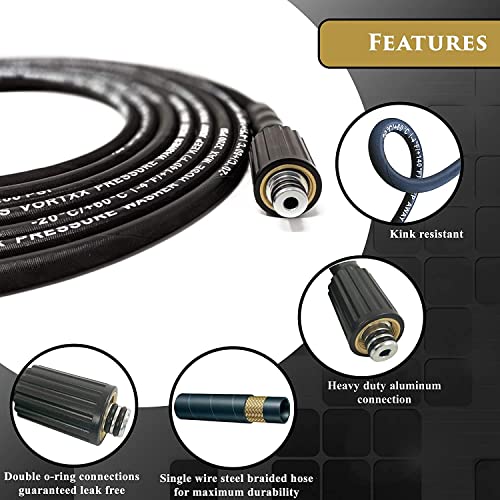 Image of High Pressure Washer Hose Pipe Flexible Long Electric Pressure Washer Machine Cleaning for car Washing Household Machines Accessories Water Hose Washers Outdoor (Size-8 Meter, Color- Black)