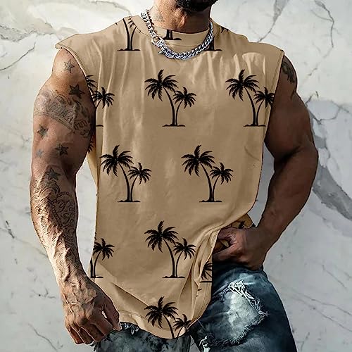 Zeiyignr Palm Tree Tank Tops for Men Cool Breathable Sleeveless Shirts Summer Tops Workout Muscle T-Shirt Gym Fitness Tanks2