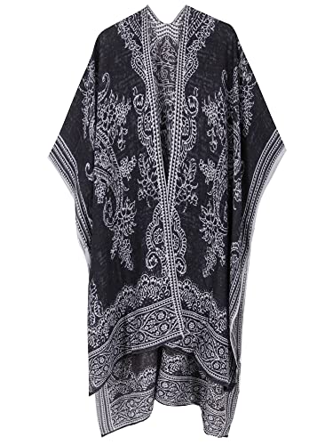 Image of Breezy Lane Women's Kimono Cardigan Summer Swimsuit Coverups Beach Cover Up with Floral Print for Vacation