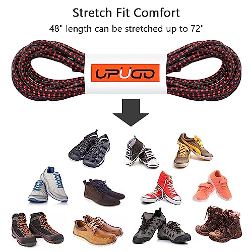 Image of UpUGo Elastic Shoe Laces, No Tie Shoe Laces Tieless for Kids, Adults, Elderly, One Size Fit All