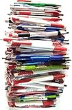 Wholesale Lot of 100 Misprint Ink Pens Ball Point Plastic Retractable Pens Mixed