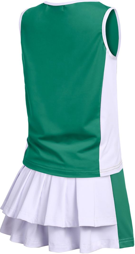 Zaclotre Girls Tennis Dress with Pockets Sleeveless Tank Top and Skirt Sets