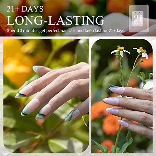 RARJSM Nail Art Gel Liner 12 Colors Collection Sage Green Dusty Pink Navy Blue Orange Painted Gel Nail Polish Set 5ml UV LED Cured Nail Design Thin Striper Brush for Home Salon Mani Diy Summer - Image 5