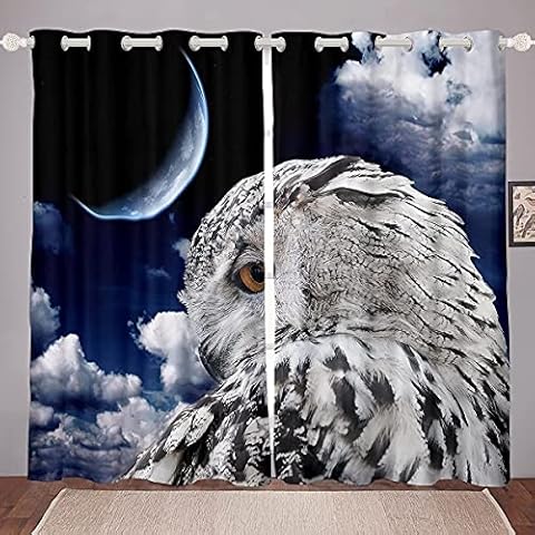 Loussiesd Cortina de búho con estampado de animales salvajes Cover