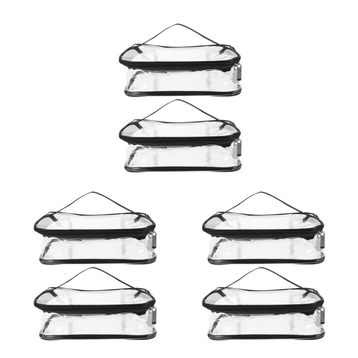STOBAZA 6 Piezas Neceser de Viaje Transparente con Asa PVC, Portátil