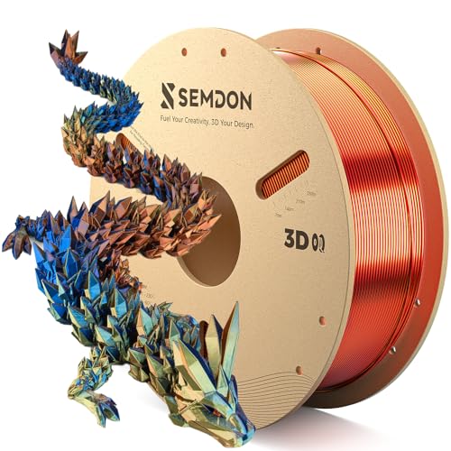 Image of Tri-Colors Silk PLA Filament,3D Rainbow Filament PLA 1.75mm±0.02mm, High Speed Printing Metal 3D Printer Filament for Most FDM,1KG Spool(2.2lbs),Yellow /Blue /Copper