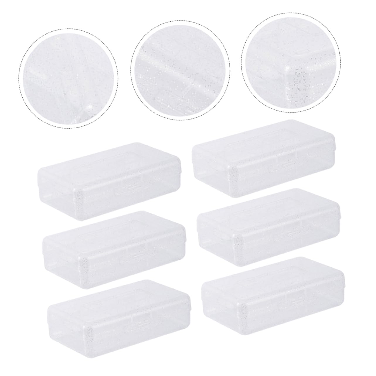 Set di 6 Astucci Trasparenti in Plastica Pp Coperchio, Scatole Impilabili Semplici e Pratiche per Cancelleria, per Studenti e Organizzazione
