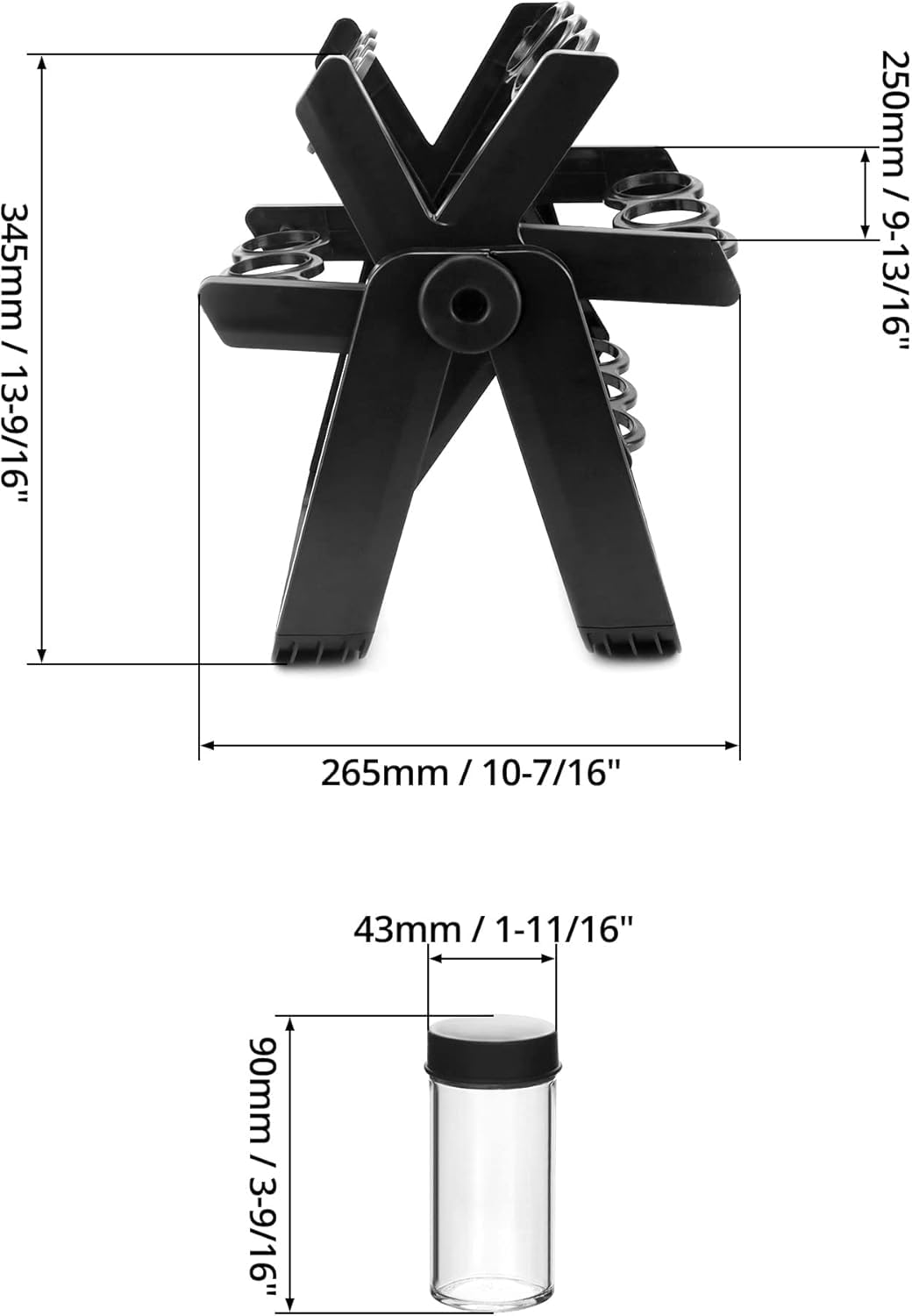 Étagère à épices rotative noire avec 18 boîtes à épices pour comptoirs de cuisine, armoires, pots d'assaisonnement, étagères