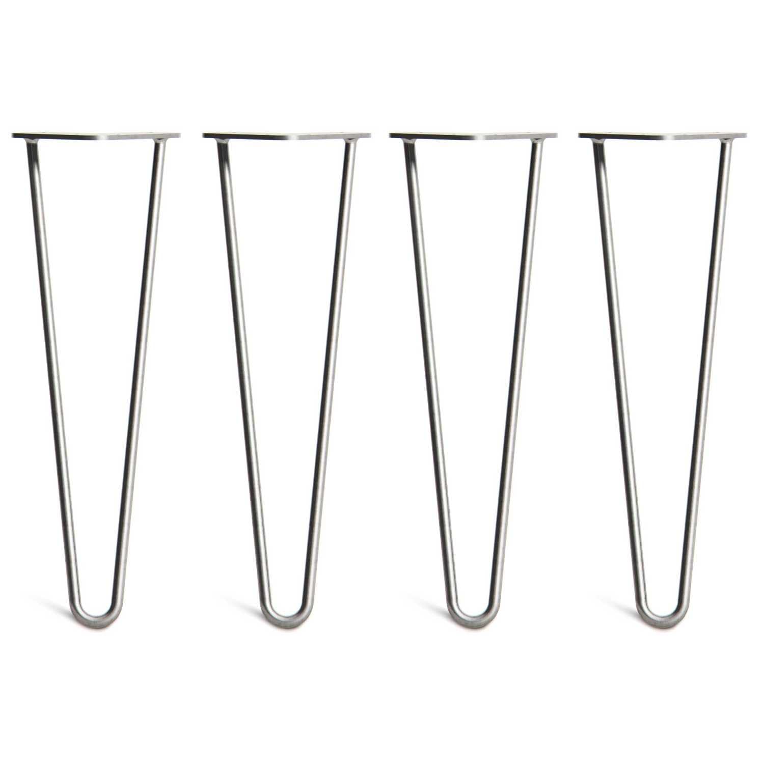 [HLC] 4 x Hairpin Table Legs – Superior Double Weld Steel Construction With Screws, Build Guide & Protector Feet Worth £8 Included! – 10mm Steel [16"/40cm,Zinc]