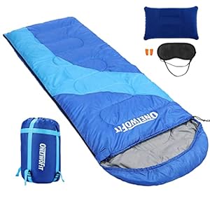 Schlafsäcke für Erwachsene, Rucksackreisen, leicht, wasserdicht, ONETWOFIT Blau, Schlafsack für kaltes Wetter, warm…