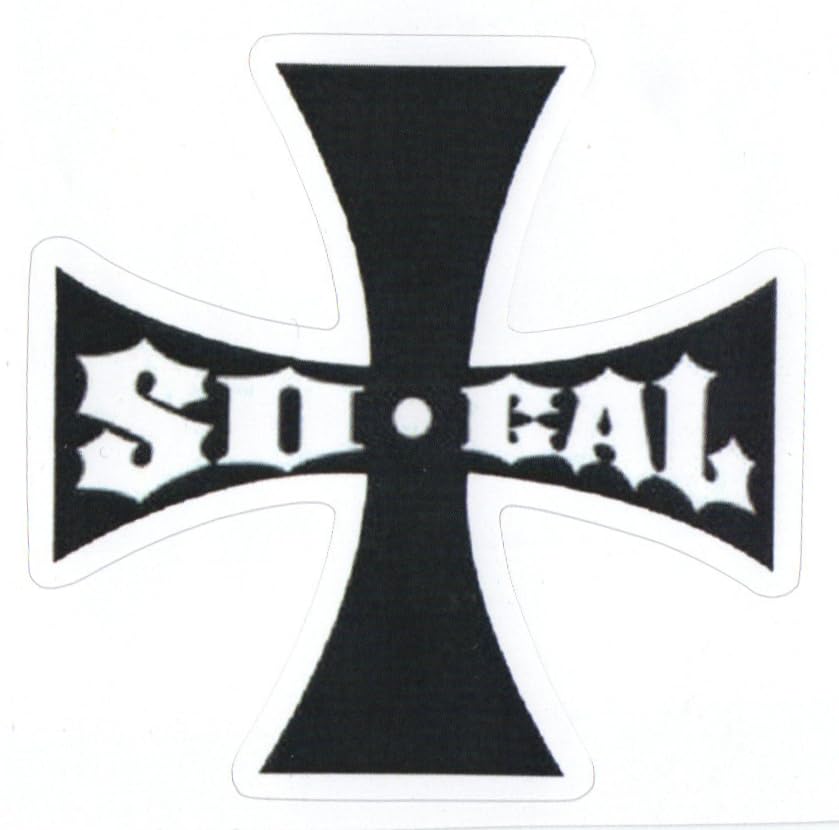 sticker croix malte socal noir et blanc 6.5cm iron cross autocollant auto