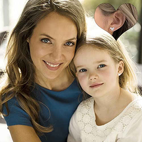 Jstyle 24 Pairs Hypoallergenic Screw Back Earrings for Girls Women Surgical Steel Tiny Heart Flower Flat Back Stud Earrings Cute Hoop Earrings Jewelry Set3