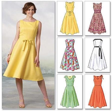 Butterick Patterns B4443 Size FF 16-18-20-22 Misses Petite Dress, Pack of 1, White