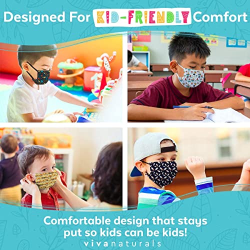Kids Disposable Face Masks (50 Individually Wrapped Masks), Non-Medical Kids Face Masks Made With With Comfortable Earloops & Adjustable Metal Nose Strip, Premium 3-Ply Childrens Disposable Face Mask #TOP6