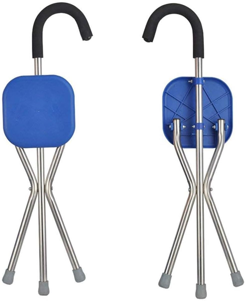 Silla para Caminar Portátil Bastón Silla Plegable Taburete Bastón para Caminar Al Aire Libre Trípode Bastón Ortopédico para Personas De Mediana Edad Y Ancianos para Caminar