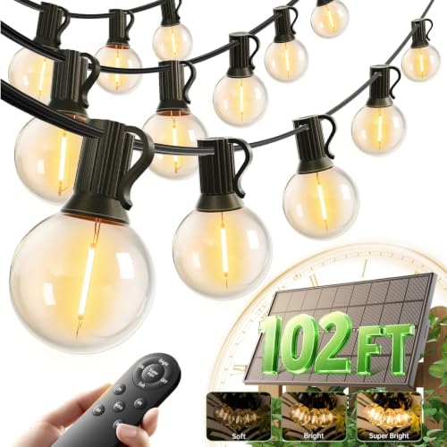addlon 102FT Solar String Lights Outdoor, Waterproof, USB Charging