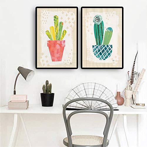 Aquarelle succulente impression sur toile fine style nordique