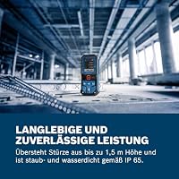 Bosch Professional Laser-Entfernungsmesser GLM 40-31 (IP 65, stoßdämpfendes Gehäuse, 7 Messmodi, automatische Berechnungen für Länge/Fläche/Volumen, helles Farbdisplay, mit Li-Ionen-Akku kompatibel) – Ansicht 5