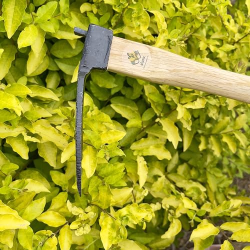 Azada manual de jardín de 14 pulgadas alanx con mango de roble miniatura 7