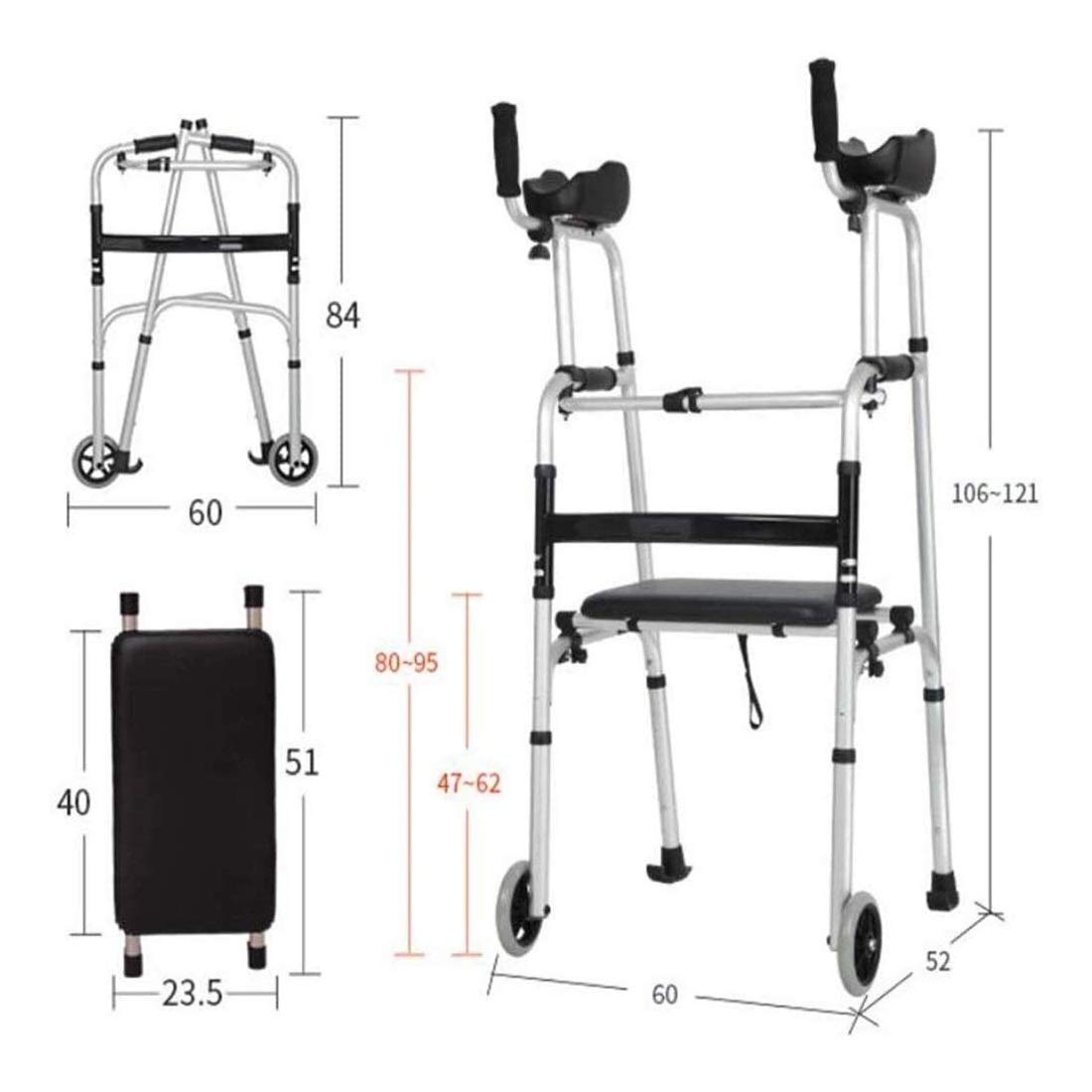 Rama do chodzenia Standardowy chodzik Rollator Chodzik składany Wspomaganie stojaka z podkładką podłokietnika 4-kołowy Rollator Wyściełane siedzisko Pomoce w po