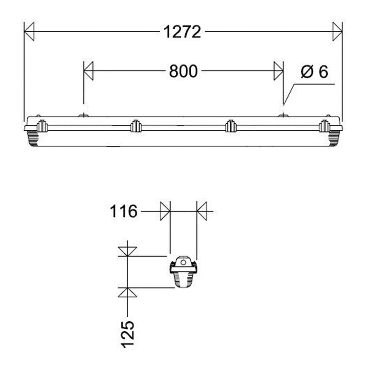 SCHUCH Licht LED-FR-Wannenleuchte IP65 161 15L34
