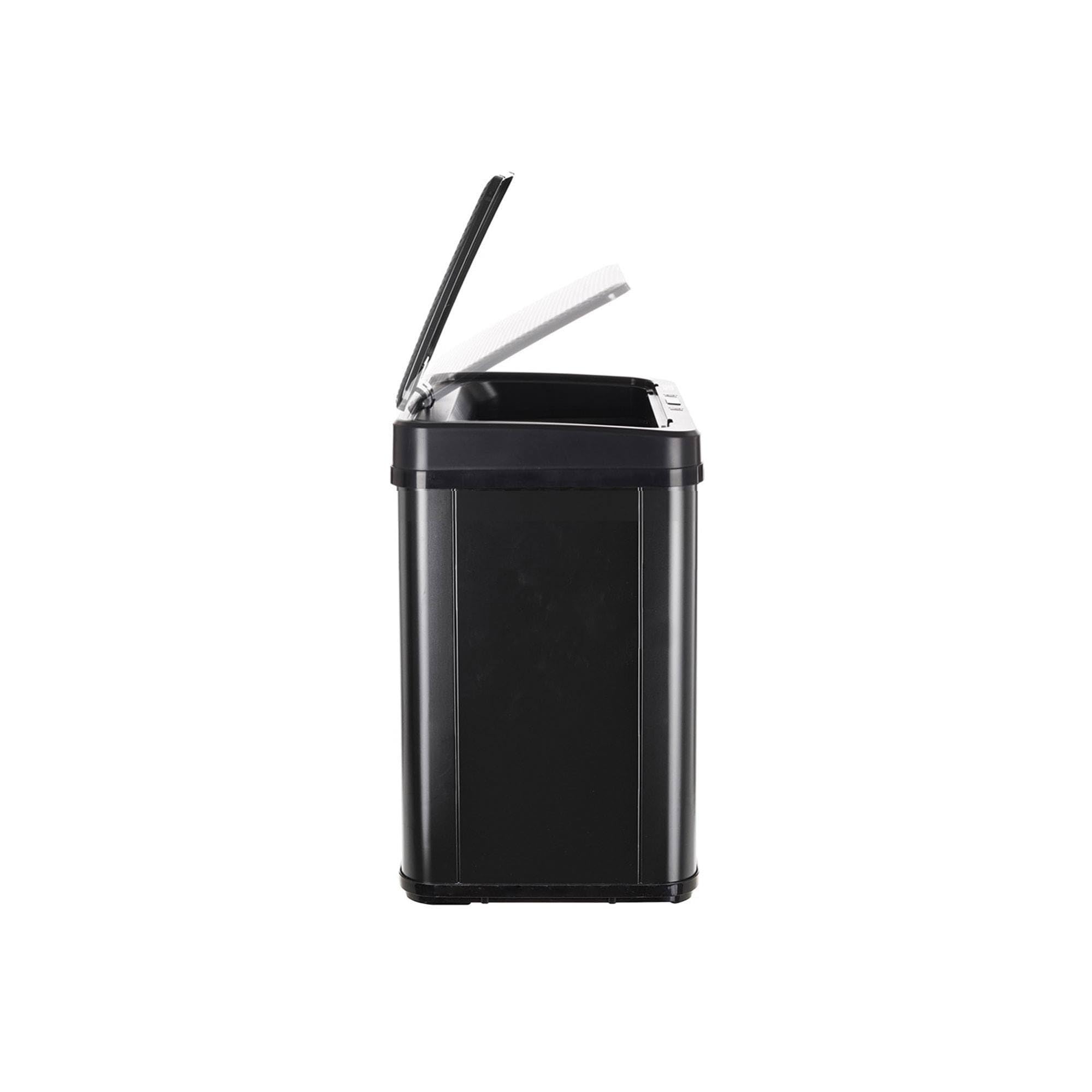 WELL HOME MOBILIARIO & DECORACIÓN Cubo de Basura inteligente para Reciclaje SIN patas, con apertura automática y contacto manual, capacidad 15L+15L, Alto: 60 (x35,5x26cm), Color Negro