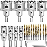 Upgraded 12Pcs TCT Carbide Hole Saw Kit for Metal, Metal Cutting Hole Saw, Including 5/8" to 2-1/10" Tungsten Carbide Tipped Hole Cutter Set, Suitable for Stainless Steel, Wood, Iron, Plastic