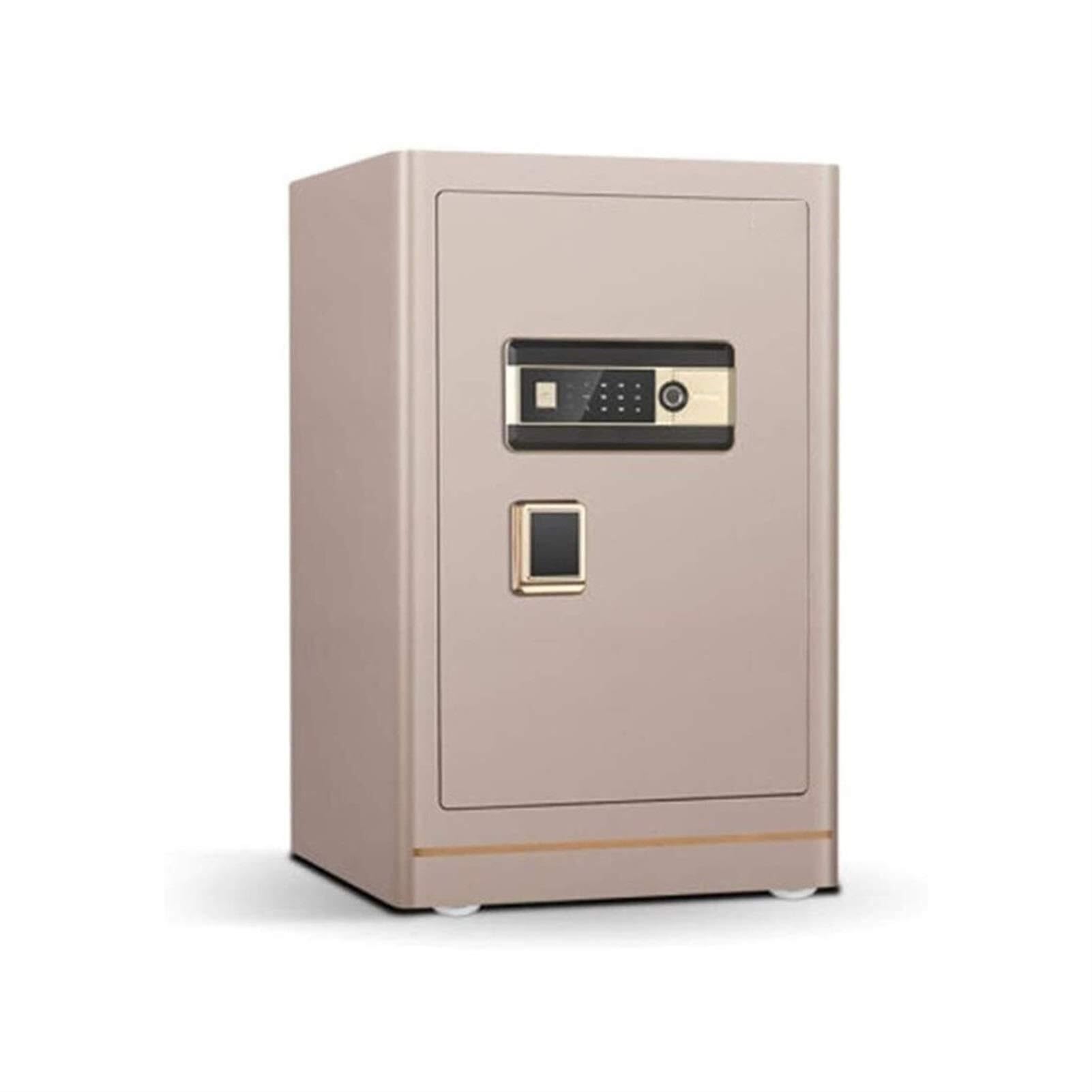 Electronic Digital Security Safe Box with Steel Construction Brushed Gold Panel Wall or Cabinet Anchoring Design for Home