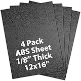 Nuanchu 4 Packs ABS Plastic Sheet Thick Rigid Thermoplastic Sheet with Two Sided Textured 12