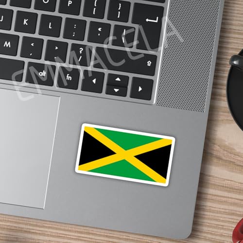 Image of (3PCS) Jamaica Flag stickers, Countries Flag Stickers - Waterproof Vinyl Decals For Laptops, Tumblers, Water Bottles, Books, Scrapbooks, Size 3 x 1.6 Inch