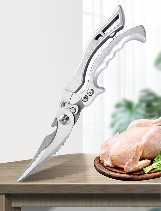Heavy Duty Stainless Steel Kitchen Scissors, Professional Cooking and Poultry Shears for Bones, Turkey, Meat, Fish and Vegetables, 1-Pack
