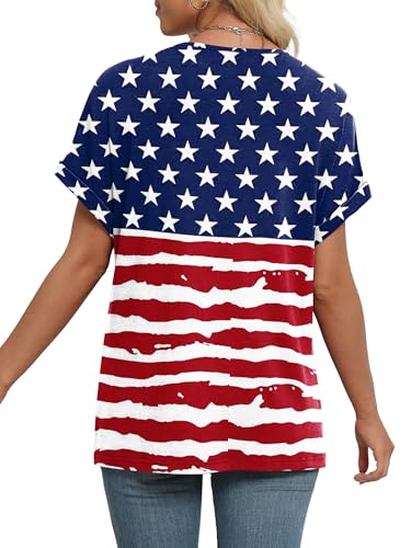 Image of WIHOLL Womens Summer Tops Short Dolman Sleeve Shirts 2026 Fashion V Neck Outfits Clothes