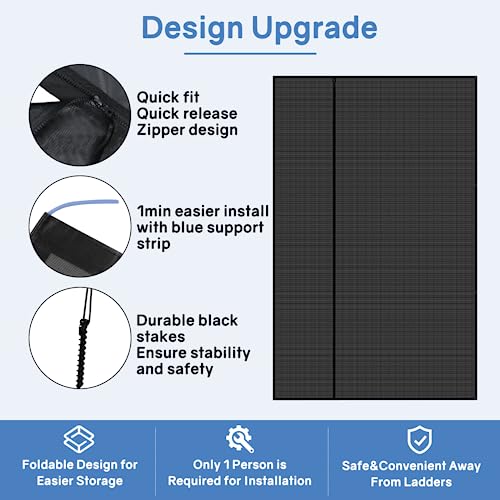 Gopper RV-AWNINGS Awning Shade Screen With Zipper 9'X19'3", Rv Awning Fabric Replacement Complete Kits For Trailer Camper thumb #2