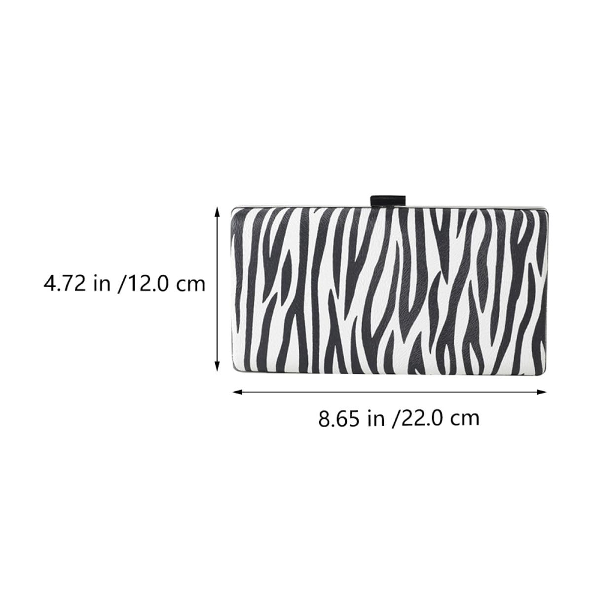 HOMSFOU Bolso de Mano de Noche para Mujer Estampado de Cebra en Tonos Claros, Bolso Cartera Ligero de Pu, Cierre Seguro Hebilla, Adecuado para Fiestas, Cenas y Eventos Sociales