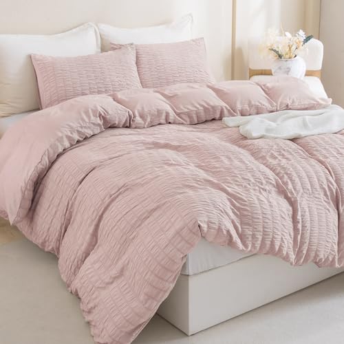 Edredón de sirsaca rosa Queen de 3 piezas con fundas Litanika 4