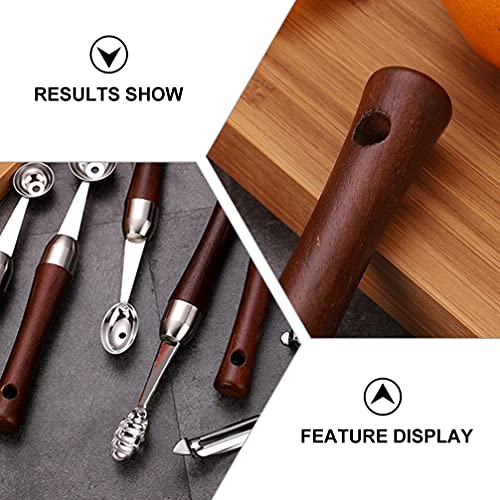 YARNOW Watermeloen Meloen Scoop Baller Rvs Ice Cream Scoop Cookie Scoop Ijs Scooper Met Houten Handvat Voor Bevroren Yoghurt Gelatos Ijscoupes Fruit Dessert Salade - Image 5