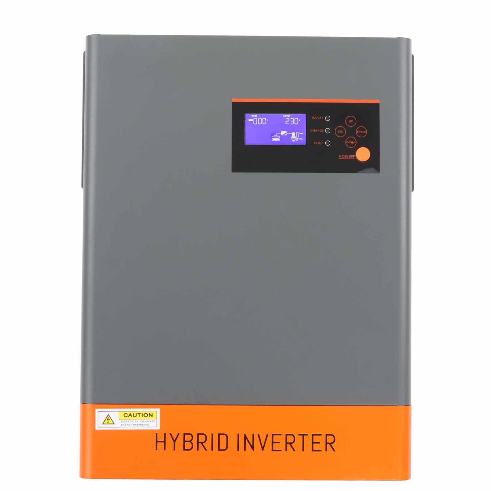 FTVOGUE Inwerter Sieciowy o Mocy 5500 W Hybrydowy Inwerter Solarny z Miedzi i żelaza 500 V MPPT 48 V Czysta Fala Sinusoidalna LCD Antyrefluksowy do Tworzenia Kopii Zapasowych W Domu Kabina RV Zużycie