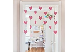 Fluffy Heart Garland Kawaii Pink Door Hanging Decor Plush Cute Princess Doorway Curtain