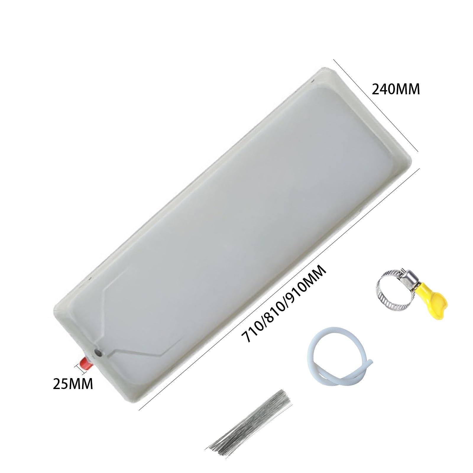 Genérico Bandeja de Goteo con desagüe para Aire Acondicionado, Bandeja de Drenaje de condensado galvanizada con Tubo de Agua de 2 m, Ideal para Aires acondicionados de Ventana y Unidades Mini-Split,