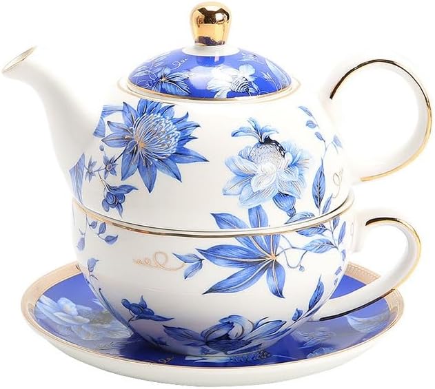 Tea Set Teacup White European Teapot Pot Cup Person Drinking Flower