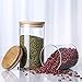 IDEALUX Glass Storage Jar With Airtight Seal wooden, Lid, 25 Ounce Set of 2, 750ml Coffee Bean and Kitchen Food Container