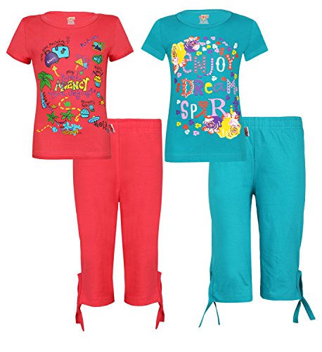 Image of SINI MINI Girls Plain Capri Set (Pack of 2)