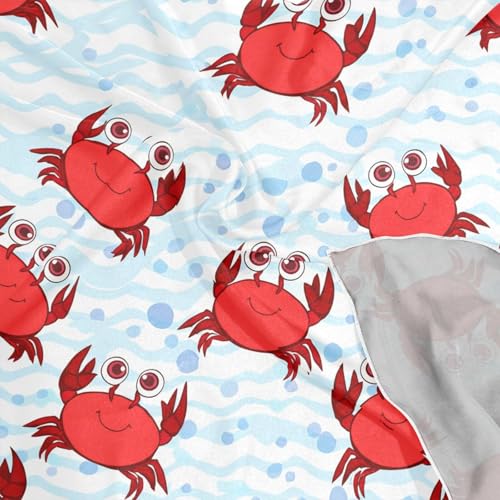 Cute Cartoon Crab Silk Like Head Scarf for Women,Soft Fashion Neck Scarf Square Satin Head Scarf 23.6 Inches4