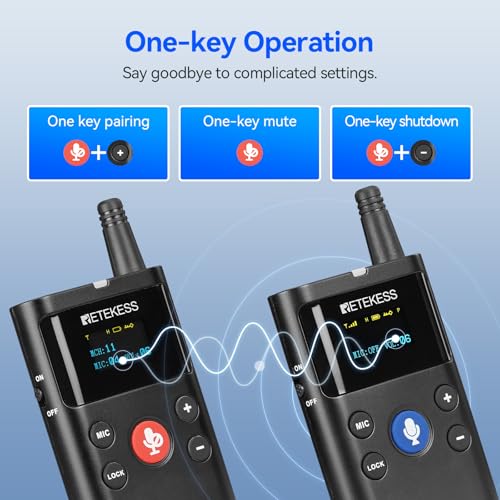 Retekess TT126 Sistema de guía de fábrica bidireccional, auriculares para recorridos de planta, reducción de ruido, comunicación de fabricación 2 vías, con cargador USB, 1 transmisor y 15 receptores miniatura 6
